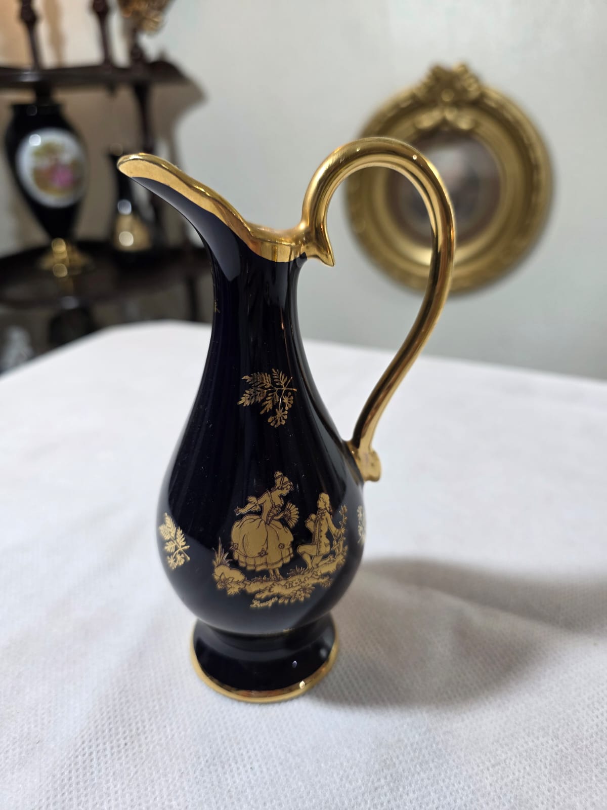 Mini Limoges Blue & Gold Jug