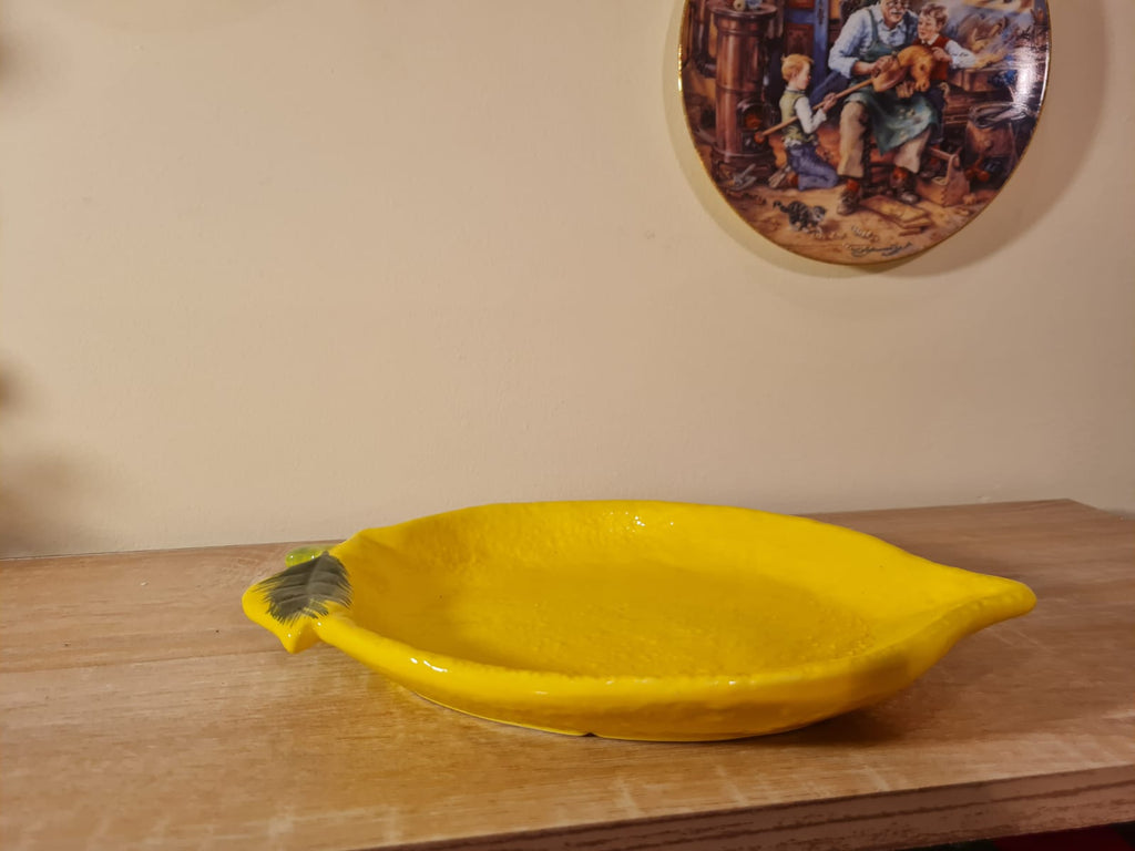 Lemon-Shaped Ceramic Serving Plate