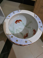 Vintage Satsuma Goldfish Porcelain Planter
