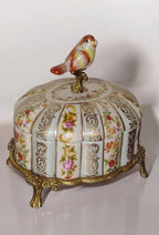 Sèvres-Style Porcelain Jewelry Box with Bird Finial – Château Paris