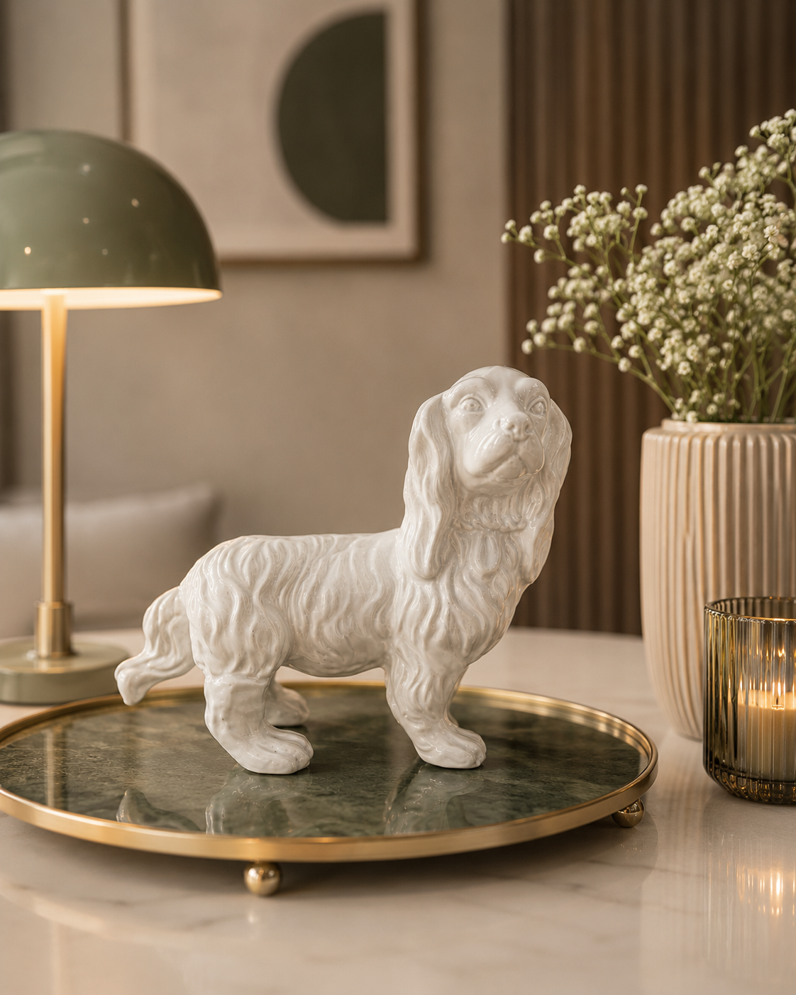 Mint Green Celadon Decorative Dog