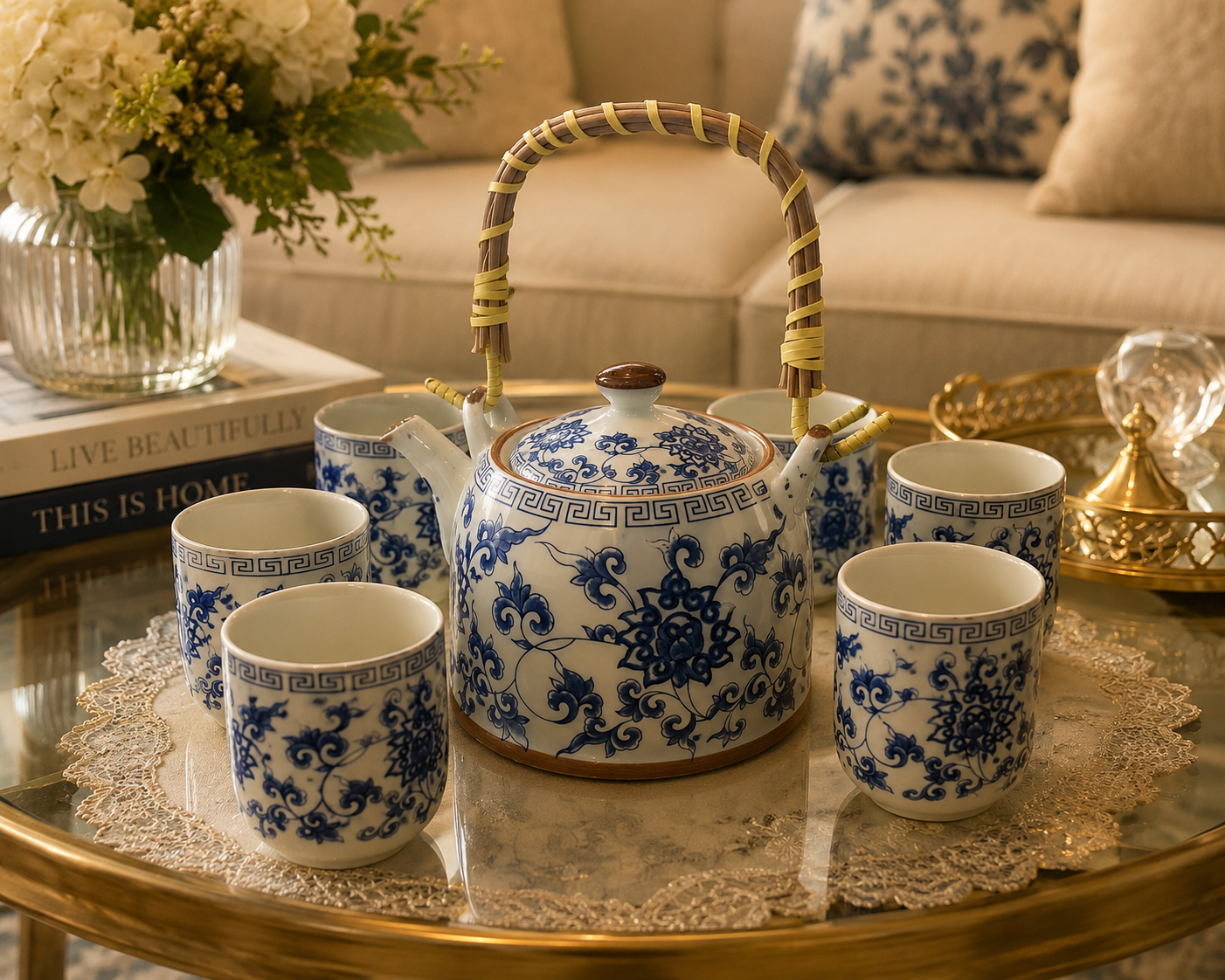 Bleu Blanc Tea Set