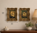Vintage Floral Oil Paintings in Ornate Resin Frames