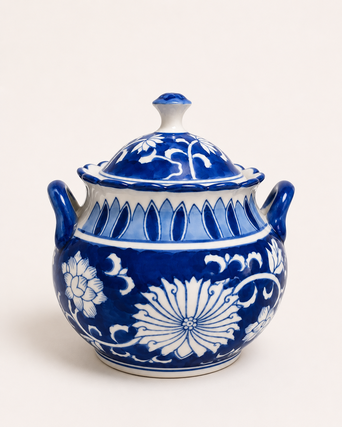Bleu Blanc Ceramic Bonbonnière Bowl