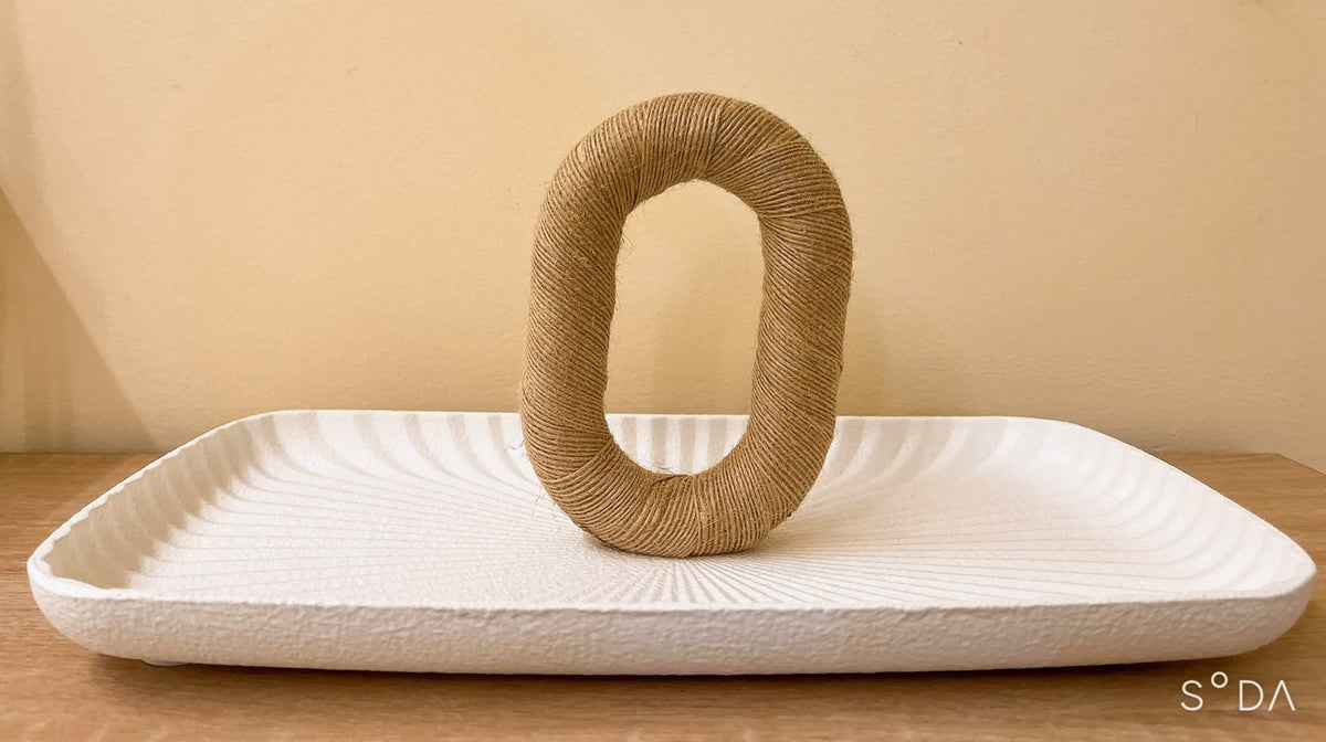 Ivory Sculptural Stone-Look Tray