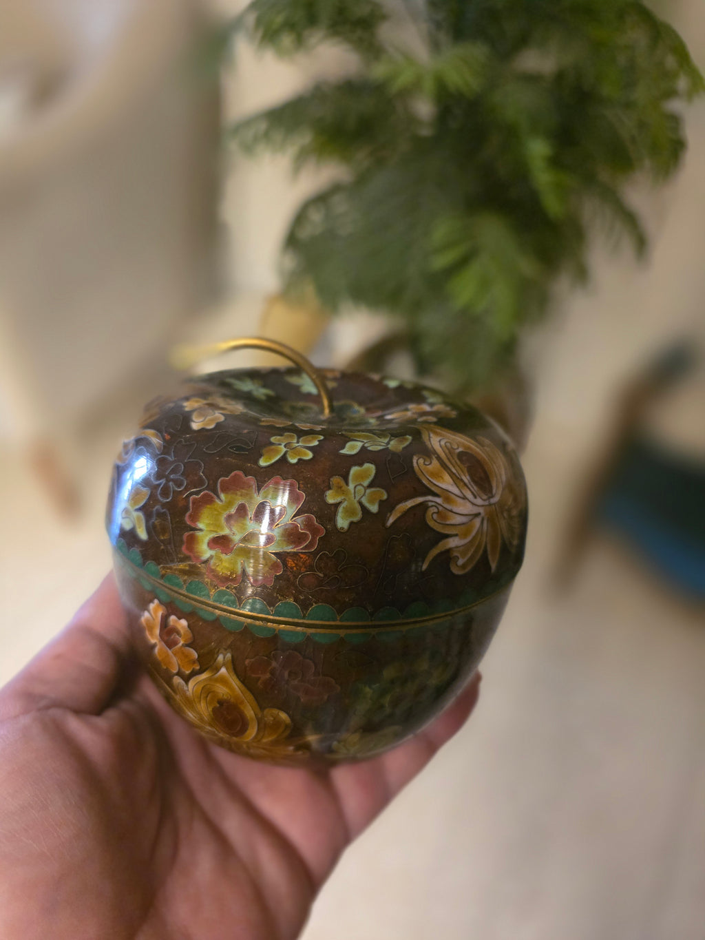 Vintage Cloisonné Apple Box ✨