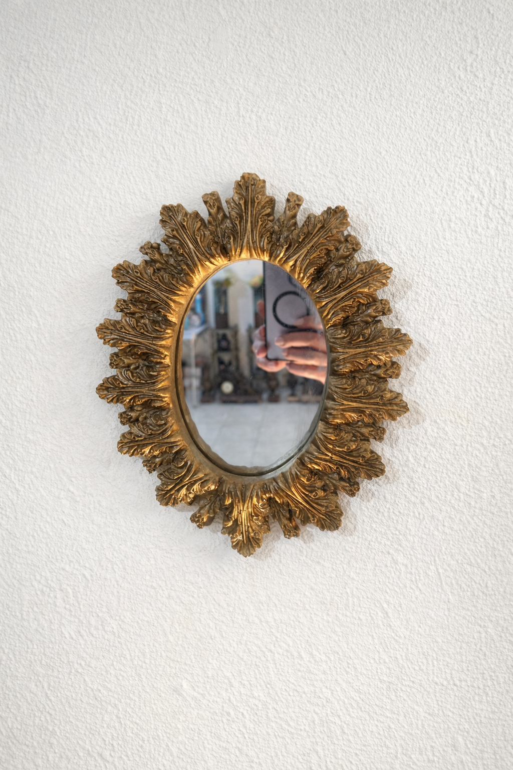 Antique Style Gilded Sunburst Mirror