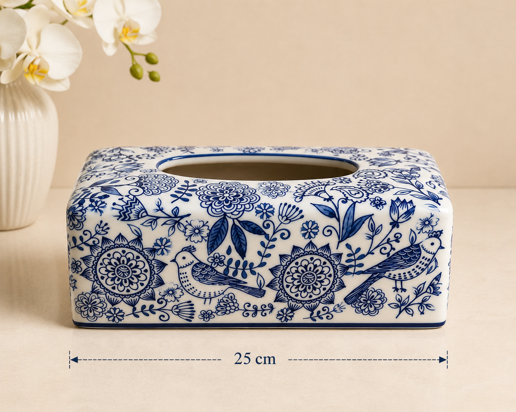 Bleu Blanc Tissue Box Cover