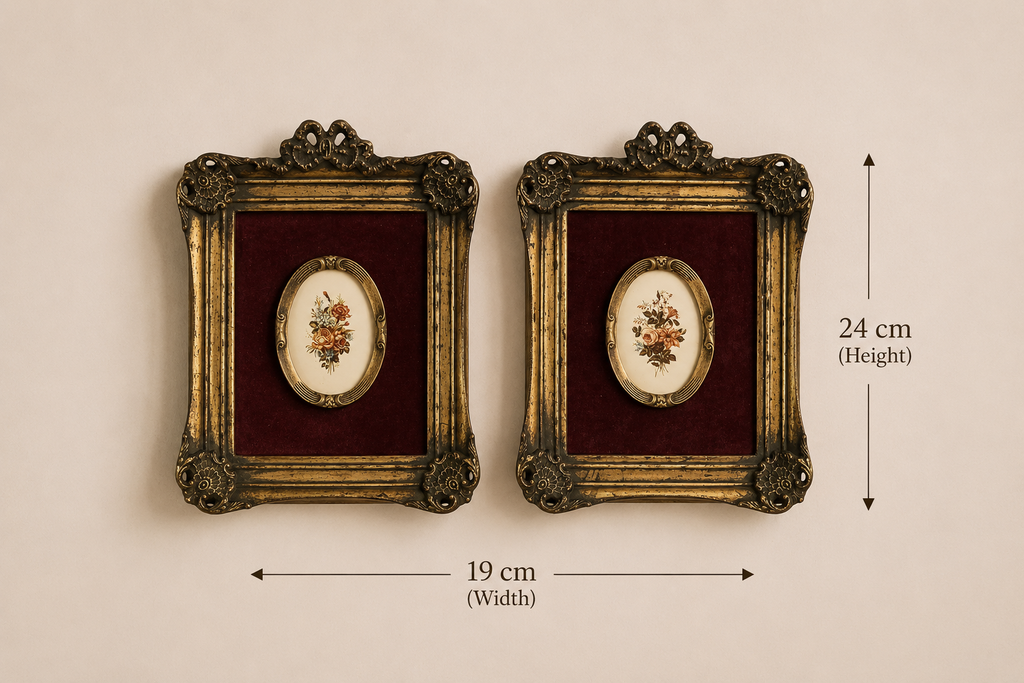 Burgundy Velvet Floral Pair