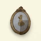 Vintage Gold Oval Wall Plaque – Victorian Lady Relief Frame