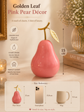 Golden Leaf Pink Pear Décor