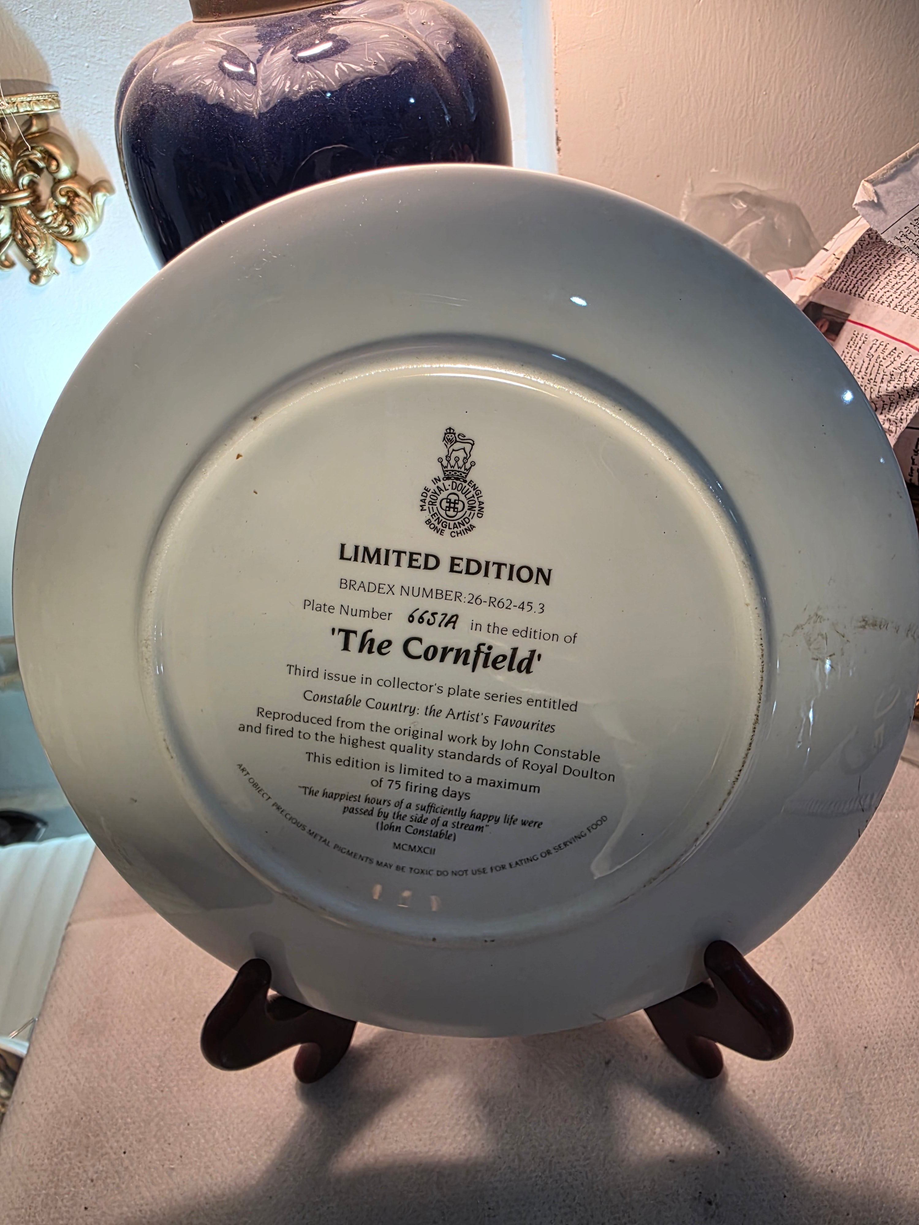 Royal Doulton “The Cornfield” Limited Edition Collector Plate