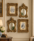 The Charm of Old-World Elegance | Ornate Gold Resin Frames & Mirrors set - R1234