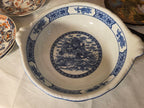 Large Chinese Blue and White Porcelain Centerpiece Bowl with Handles – Imperial Dragon Design