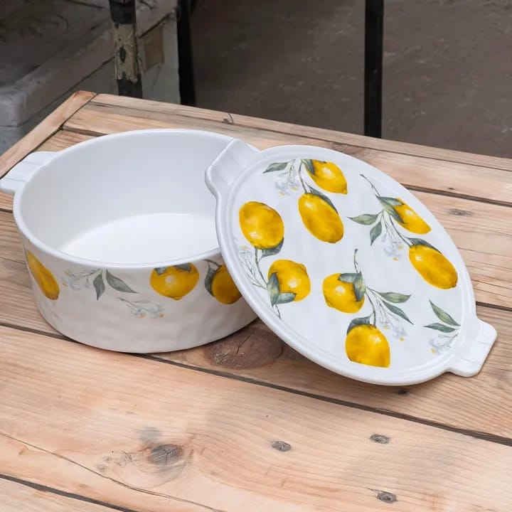 Grace Pantry Lemons Casserole Dish with Lid