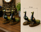 Vintage Chinese Cloisonné Enamel Peacock Figurines (Pair)
