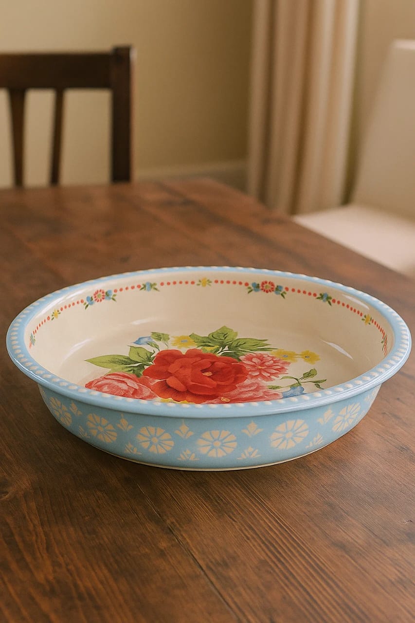 Pioneer Woman Sweet Rose large pie ceramic pan