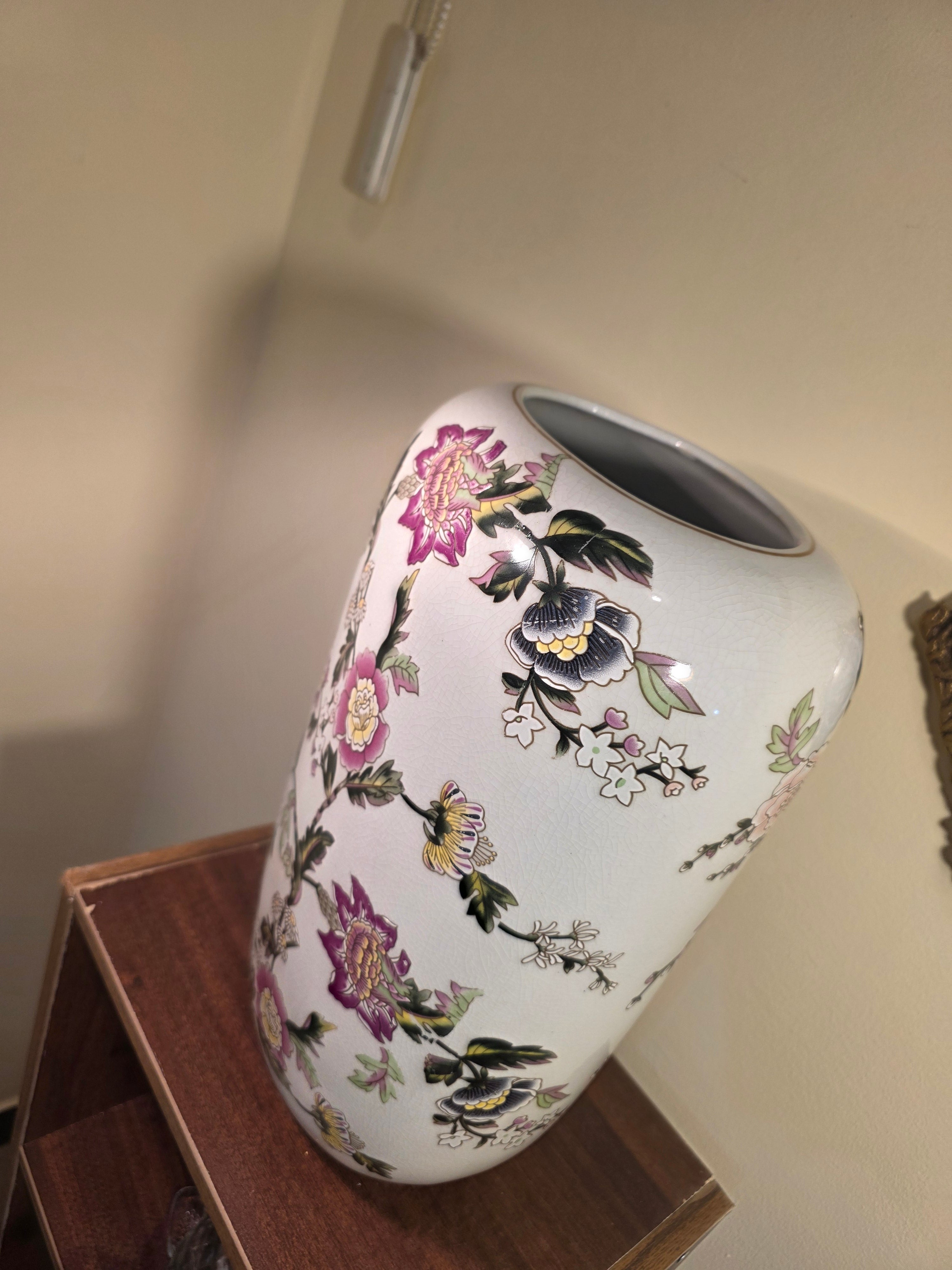 Floral Elegance Porcelain Statement Vase