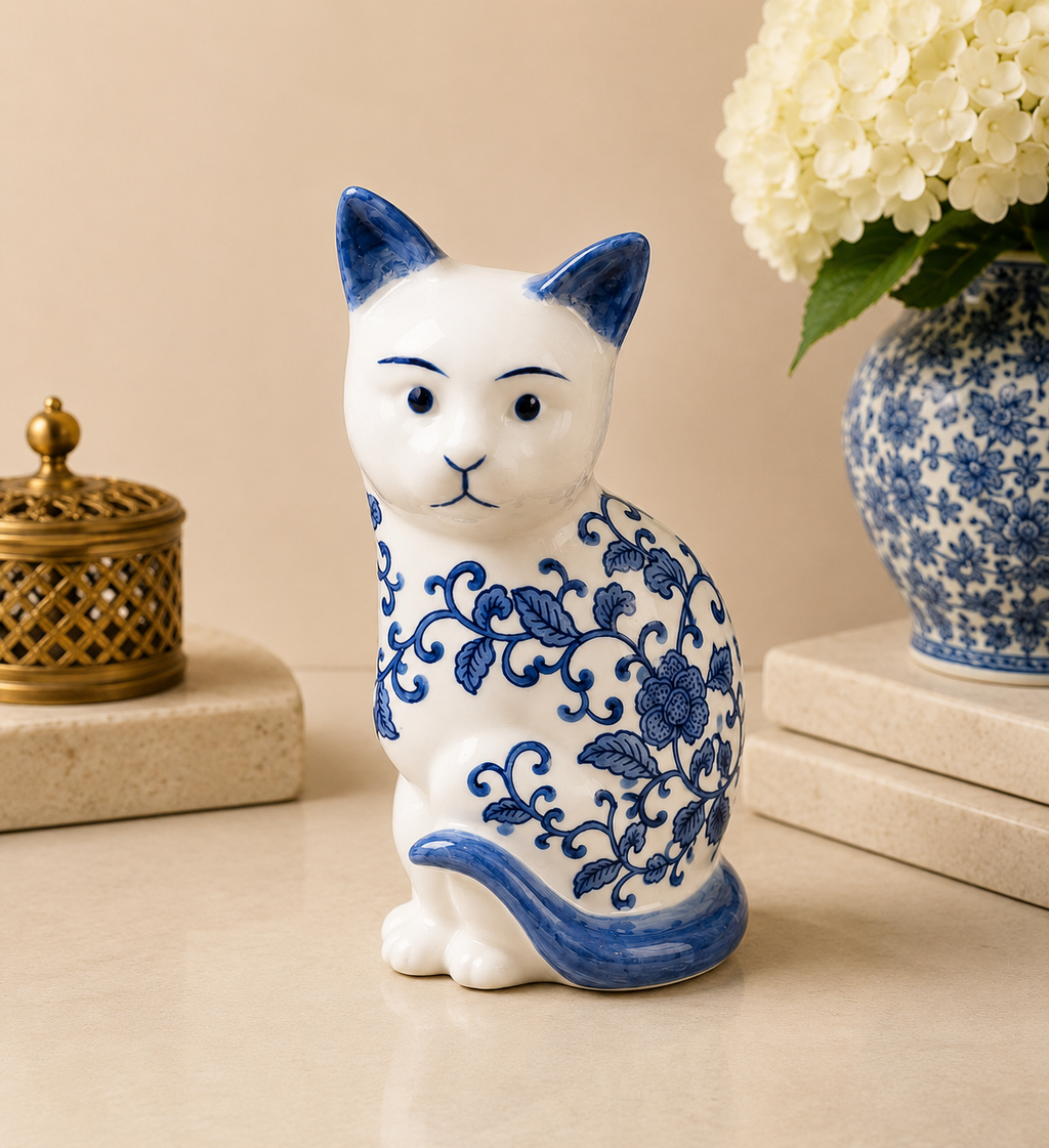 Bleu Blanc Decorative Cat