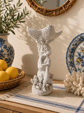 Coastal Mermaid Shell Bowl – White Resin Statement Décor