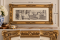 Ornate Antique-Gold Resin Frame with Elegant Garden Gathering Scene