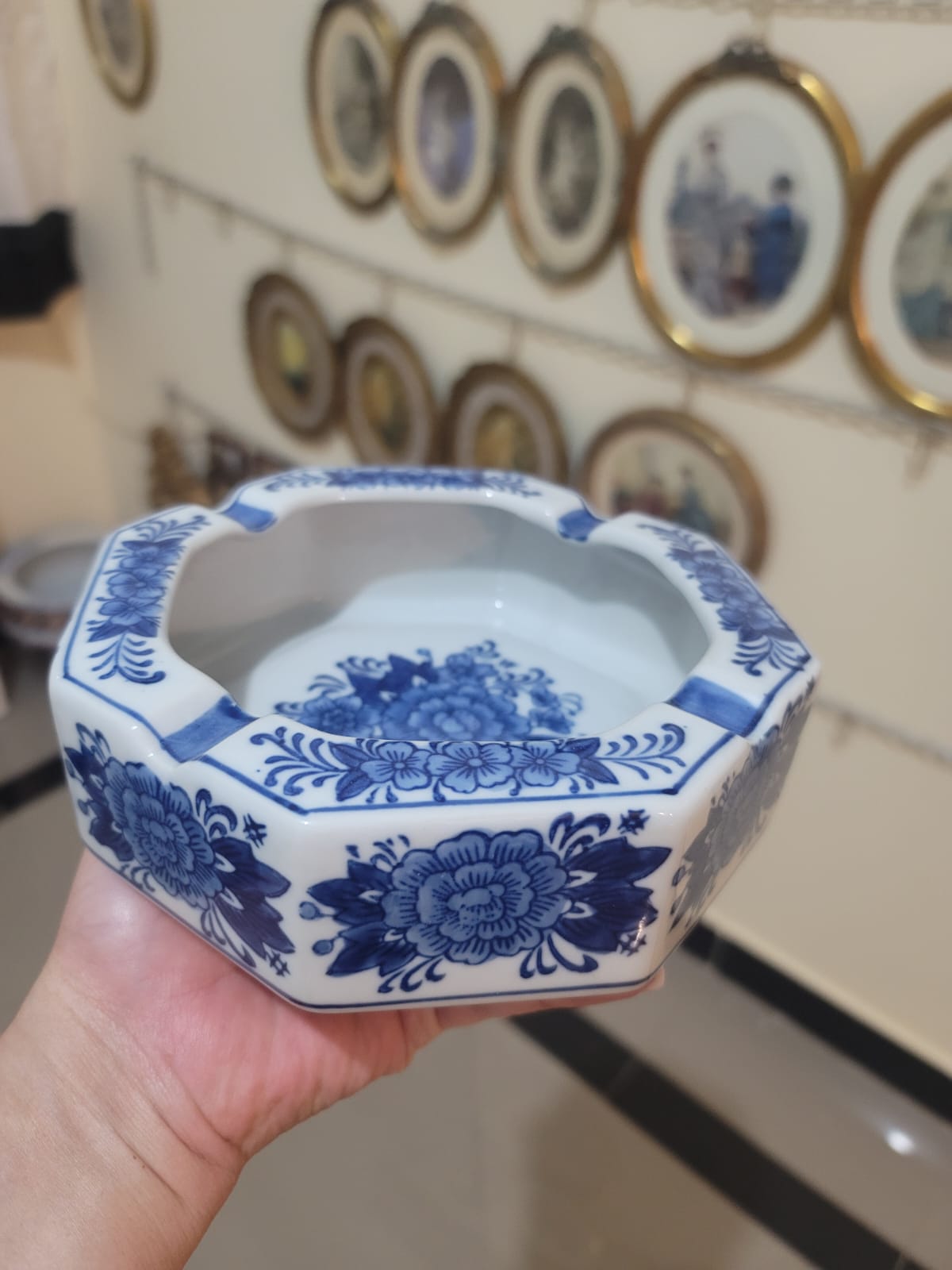 Bleu Blanc Big Porcelain Ashtray