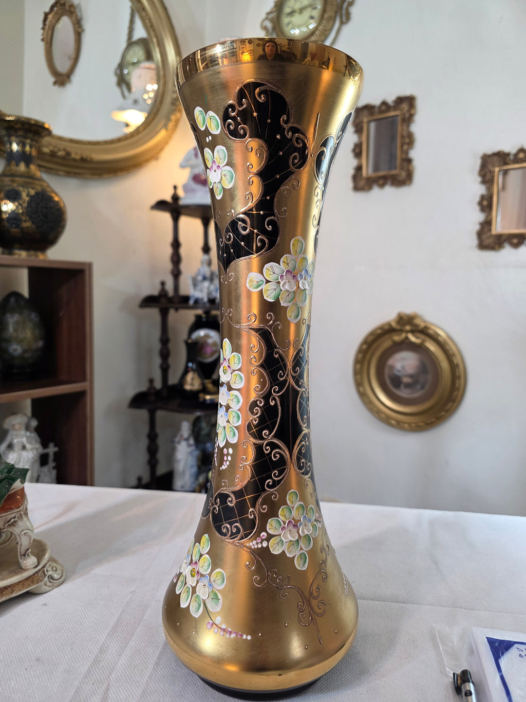 Bohemian Black tall vase