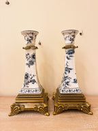 The Timeless Blue & White Candleholders