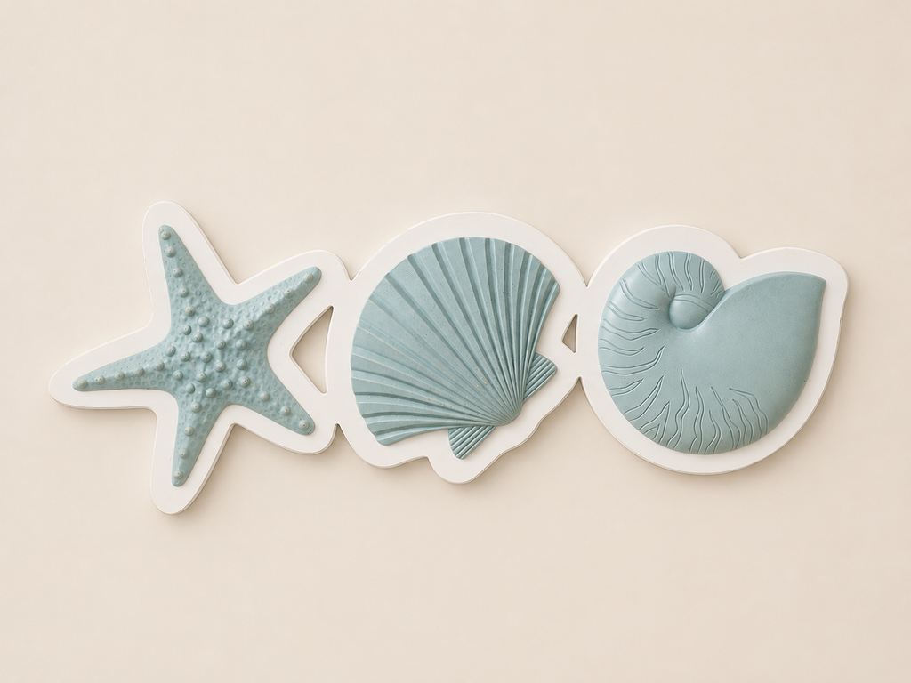 Coastal Shells Wall Art - Mint green
