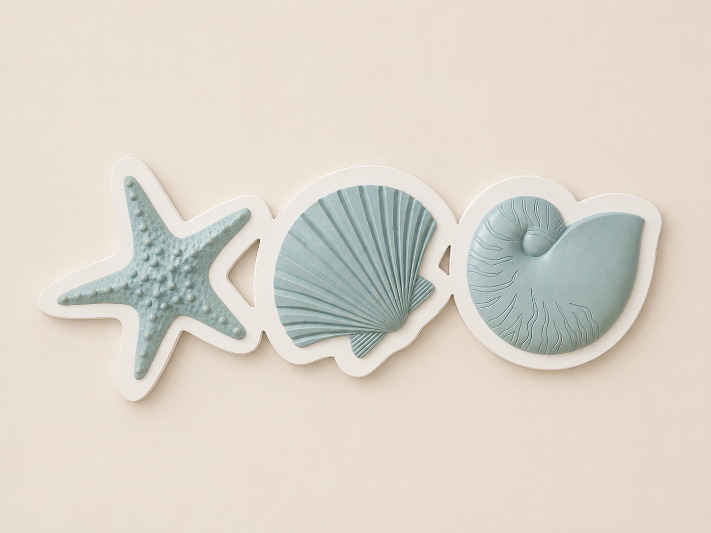 Coastal Shells Wall Art - Mint green