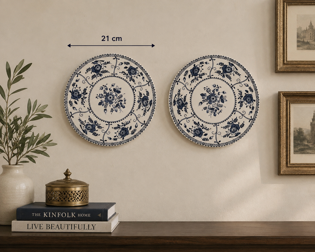 Vintage Johnson Brothers "Indies" Blue and White Transferware Plate, Made in England (Late 20th Century)