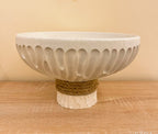 🤍 The Ivory Sculpted Pedestal Bowl