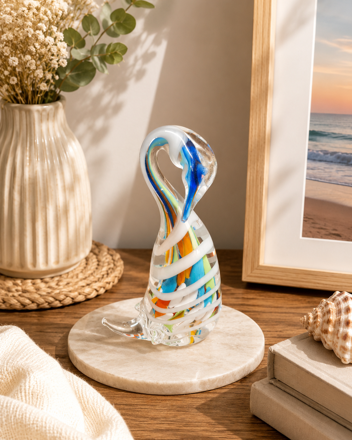 Twisted Murano Glass Swan