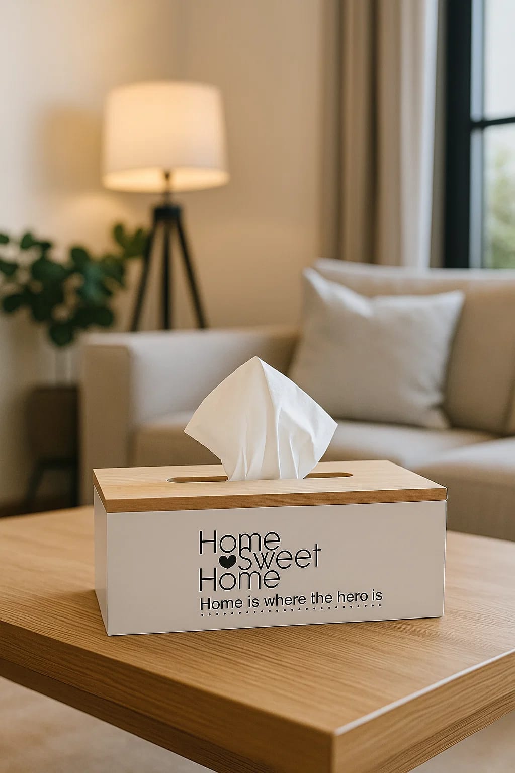 White Tissue wooden box