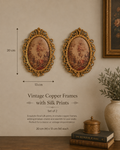 Vintage Copper Floral Tapestry Wall Frames – Set of 2
