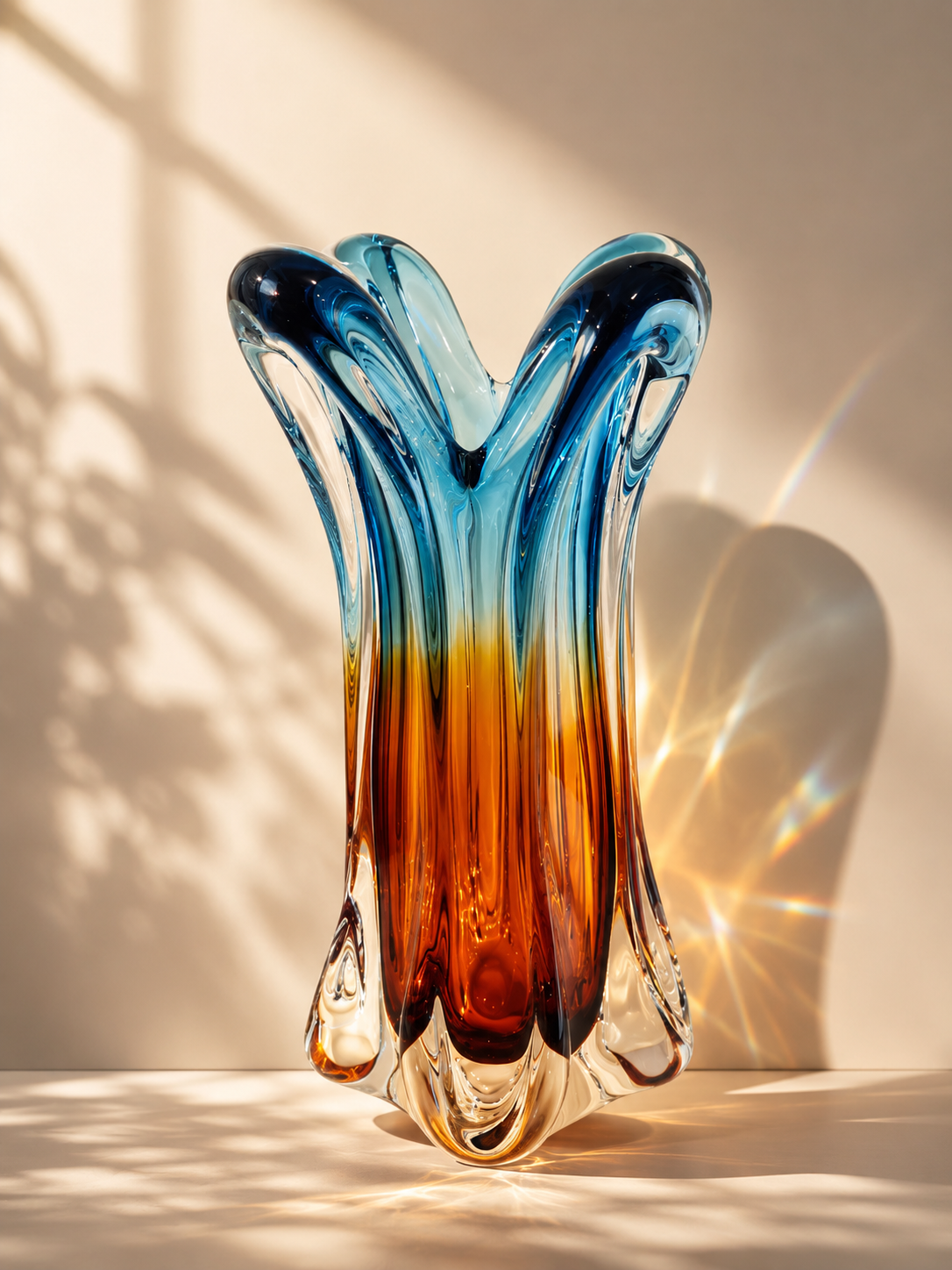 Twilight Waves Murano Art Glass Vase