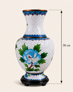 Elegant Old Cloisonné Floral Statement Vase