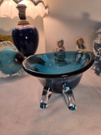 Murano Teal Sculpted Glass Bowl