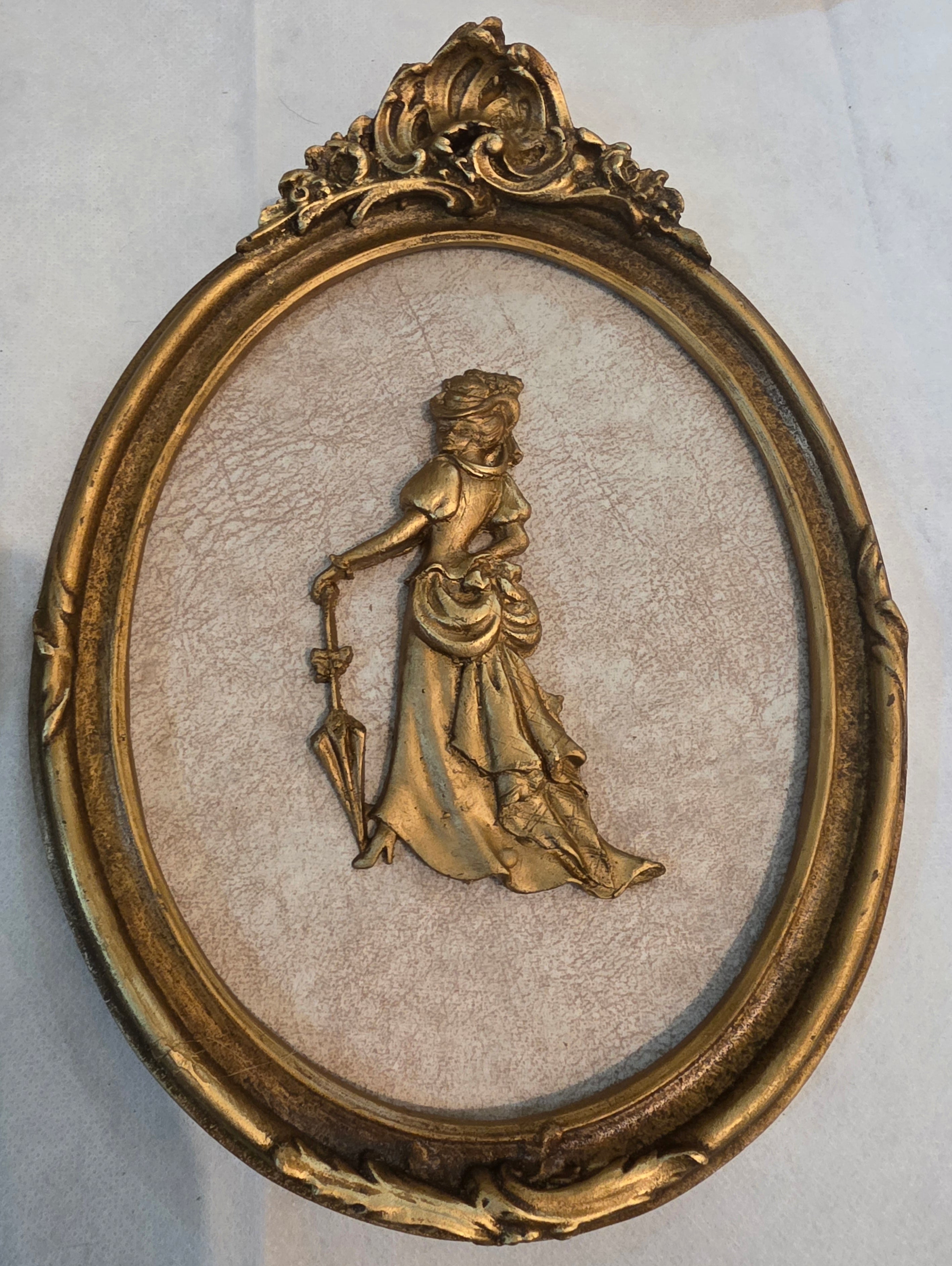 Pair of Vintage Lady Relief Wall Plaques