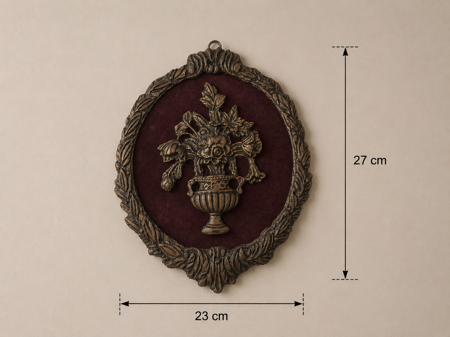 Antique Copper Floral Medallion Wall Plaque