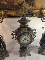 Antique Sèvres Garniture Set – Clock & Candelabra Pair