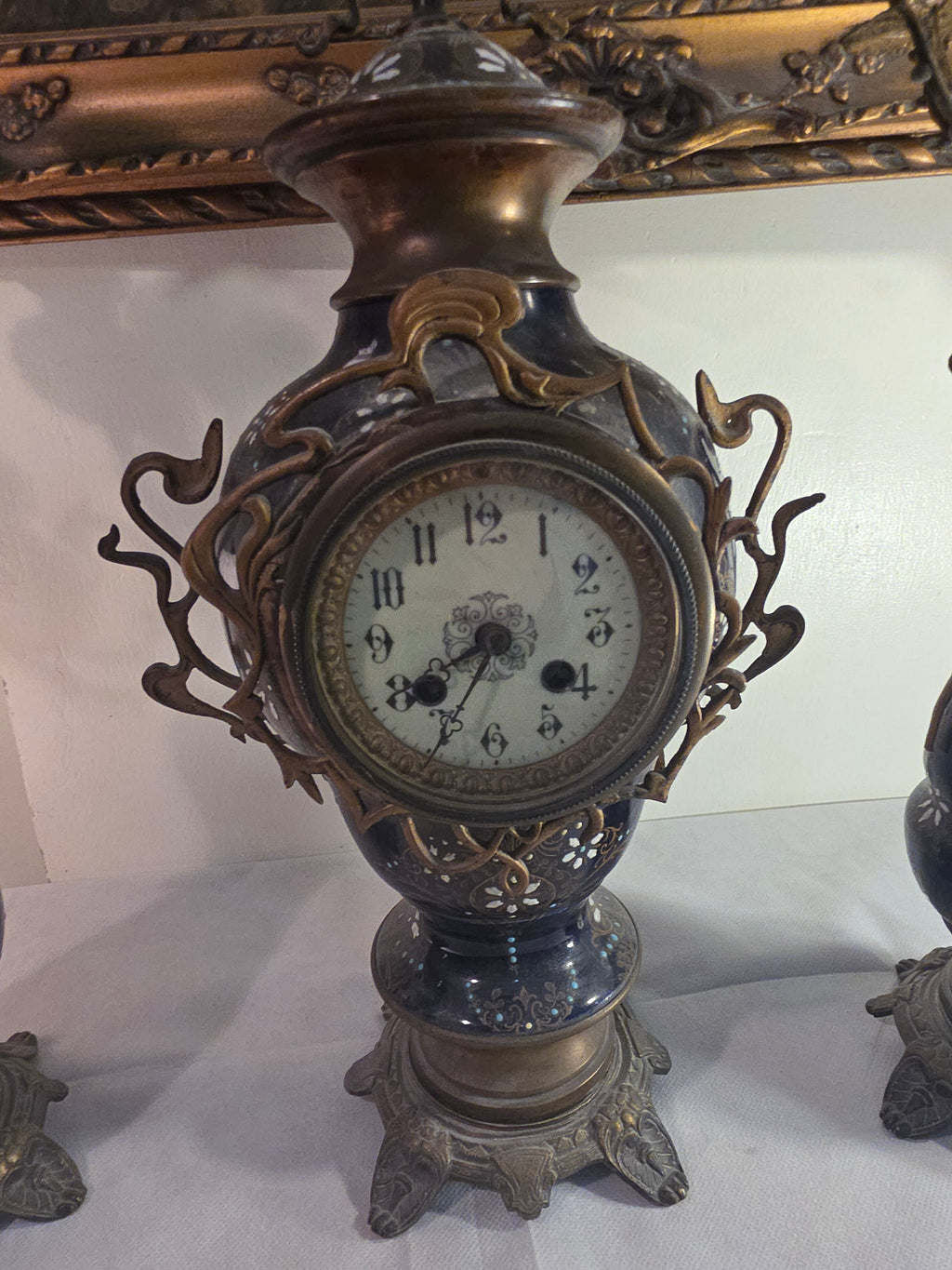 Antique Sèvres Garniture Set – Clock & Candelabra Pair