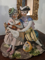 Royal Crown Porcelain Romantic Couple Figurine – Vintage Musical Scene