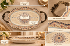 The Imperial Royale – Majestic Porcelain Serving Tray with Ornate Rose Handles
