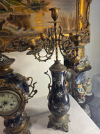 Antique Sèvres Garniture Set – Clock & Candelabra Pair