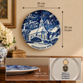 Vintage 1998 Bavaria Cobalt Blue Christmas Plate – Church at Obermauern im Virgental