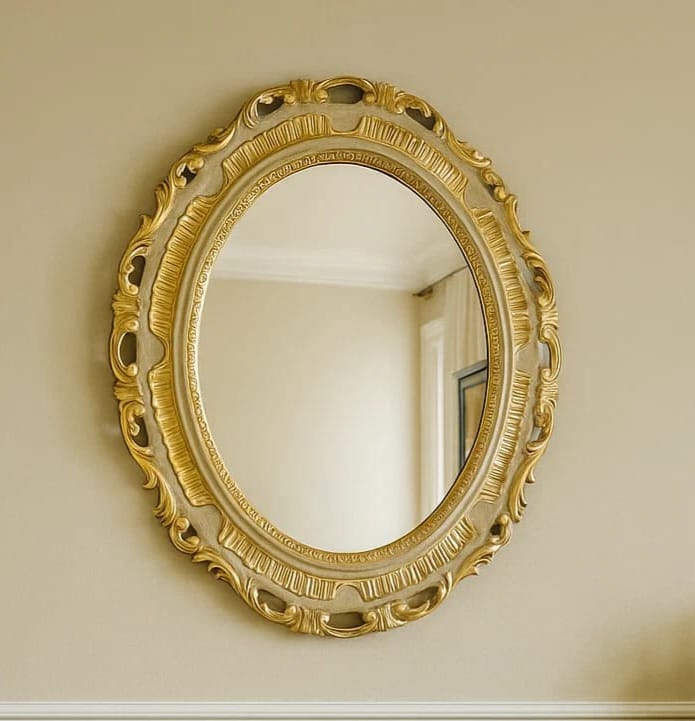 Ornate Oval Gold Wall Mirror