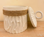 🤍 The Ivory Sculpted Storage Jar