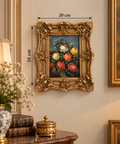 Timeless Floral Elegance – Oil Painting in Ornate Resin Frame