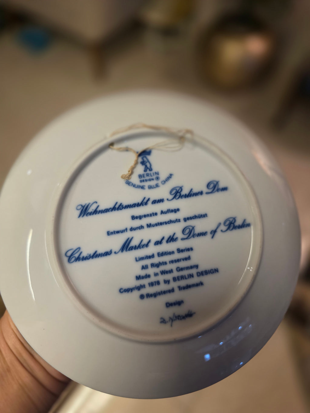 Vintage Weihnachten 1978 Collector Plate